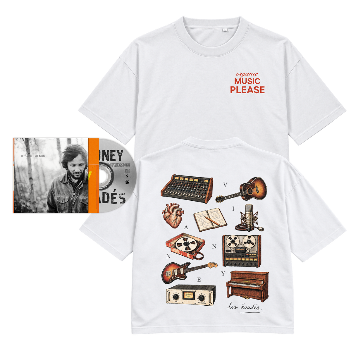 CD "Les évadés" + T shirt "Organic music please"