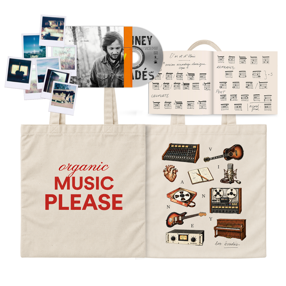 CD collector "Les évadés" + tote bag "Organic music please"