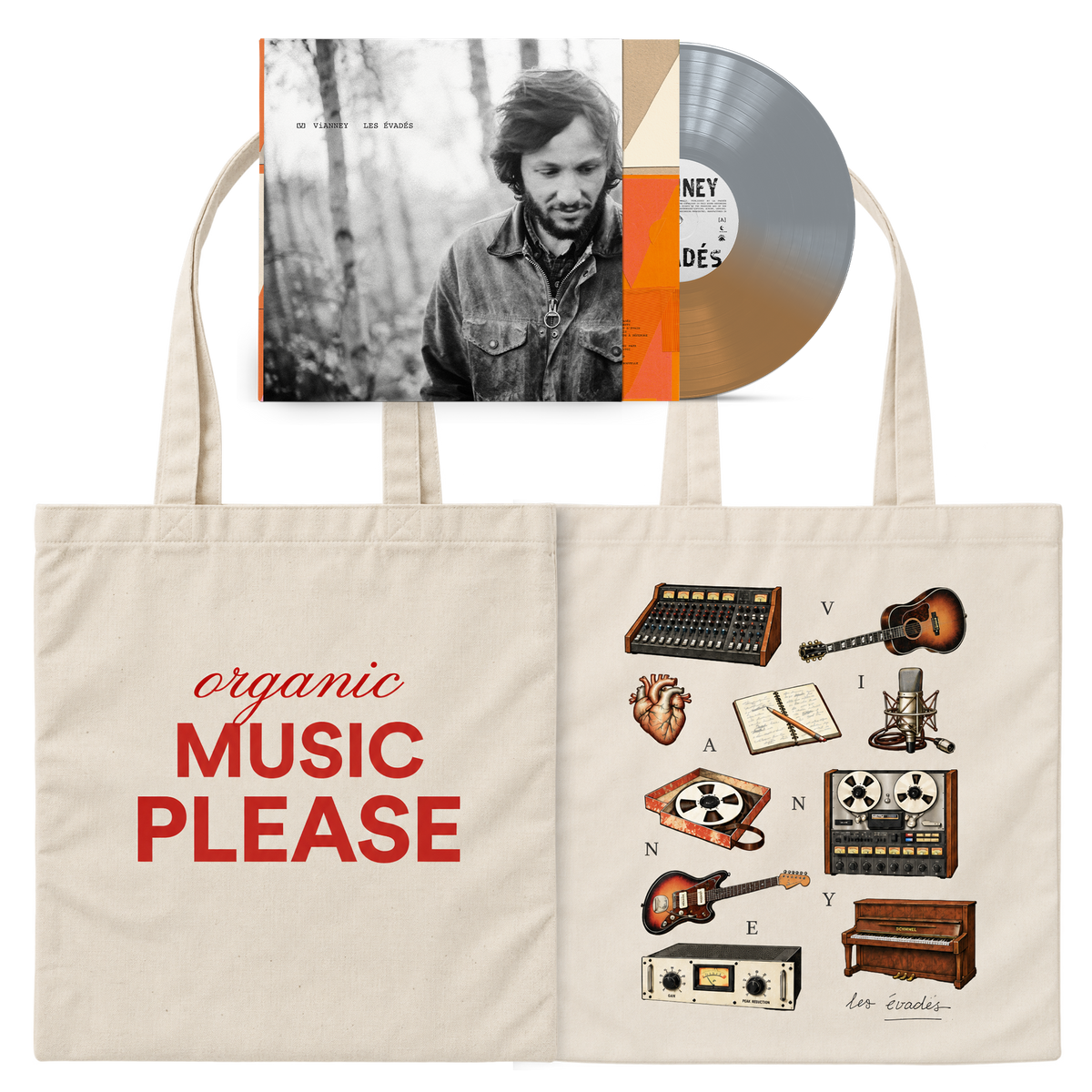 Vinyle collector "Les évadés" + tote bag "Organic music please"